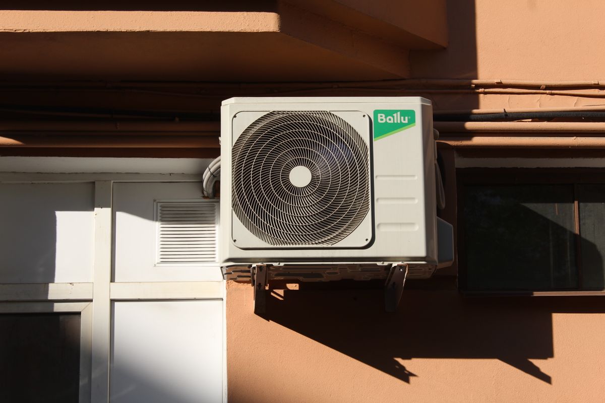 Close-up of a variable-output condenser fan unit
